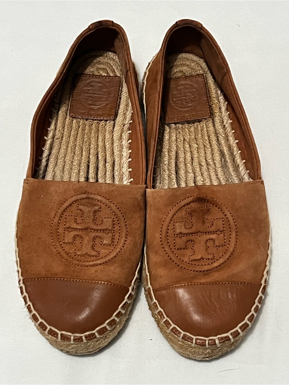 Tory Burch Tan Leather Espadrilles